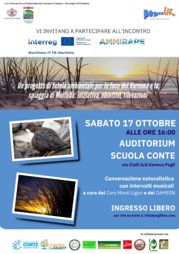 AMMIRARE – incontro di presentazione del progetto – sabato 17 ottobre 2026 alle ore 16.00, presso l’Auditorium della Scuola Conte, in via Cialli 6/d a Genova Pegli